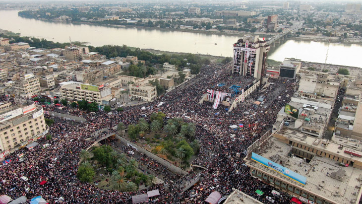 Как выглядят массовые протесты в Ираке Как выглядят массовые протесты в Ираке