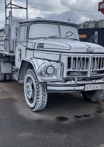 ЗИЛ в Питере в стиле комикса