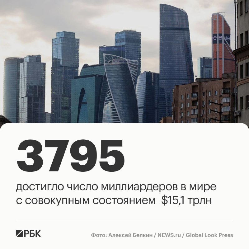 Число миллиардеров в мире достигло рекордных 3795 человек