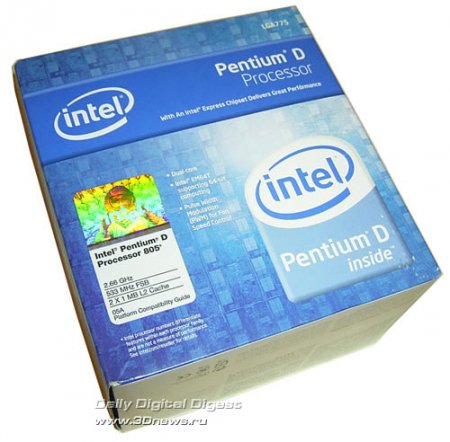 Двухъядерный процессор Pentium D 805 на ядре Smithfield