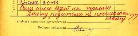 Вспоминая школьный дневник