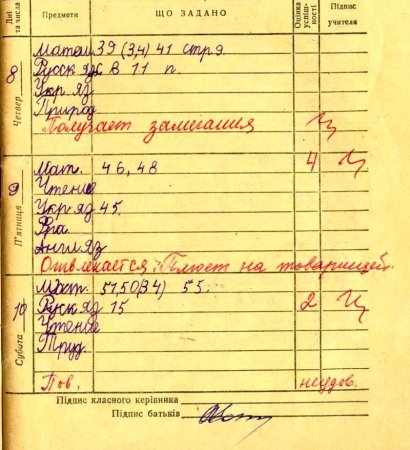 Вспоминая школьный дневник