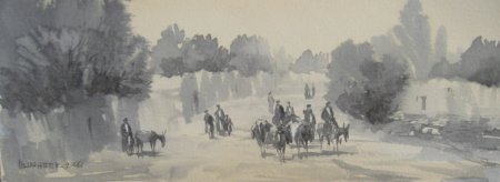 Восточные мотивы.  Акварель Улукбек Мухамедова.