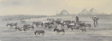Восточные мотивы.  Акварель Улукбек Мухамедова.