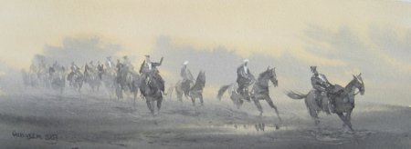 Восточные мотивы.  Акварель Улукбек Мухамедова.