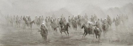 Восточные мотивы.  Акварель Улукбек Мухамедова.