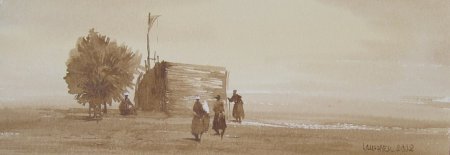 Восточные мотивы.  Акварель Улукбек Мухамедова.