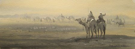 Восточные мотивы.  Акварель Улукбек Мухамедова.